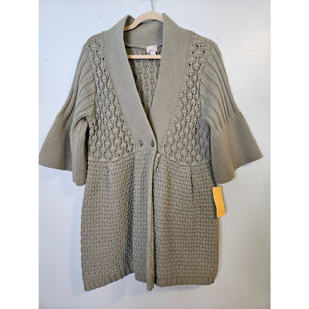Caslon sage colored heavy knit cardigan sweater.  Size XL. NWT.